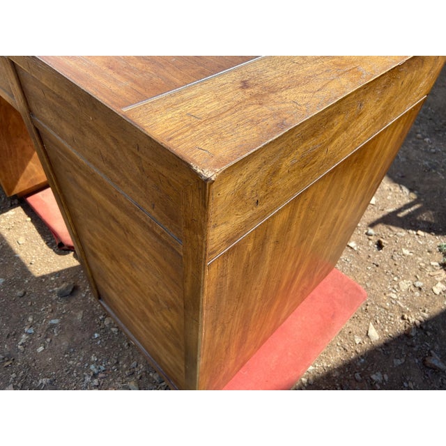 Wood Vintage Mid Century Modern Drexel Campaign Desk For Sale - Image 7 of 12