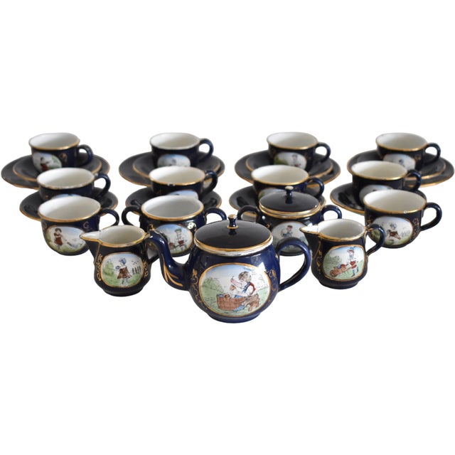 Antique German Enamel Child's Tea Set For Sale - Image 13 of 13