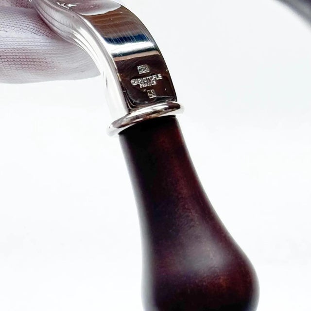 Vintage Christofle Silver plated Champagne Bottle cork puller with wooden handle. Stamped Christofle France Wine accessory...