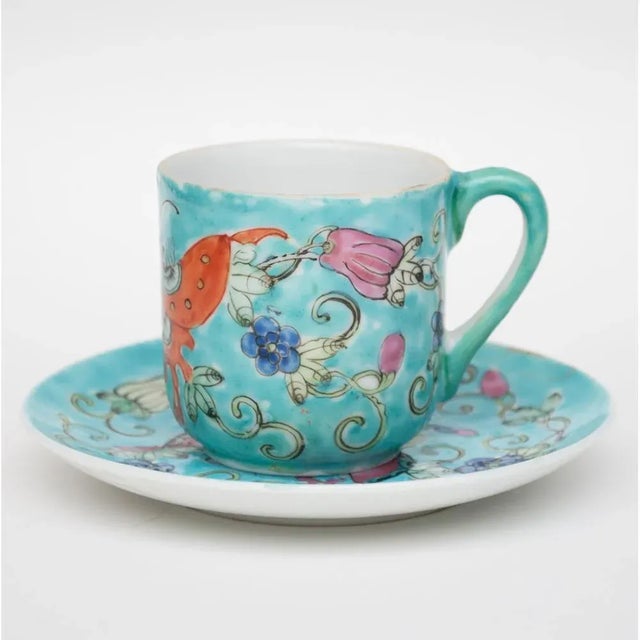 Japanese Vintage Japanese and Chinese Famille Verte Porcelain Set- 5 Pieces For Sale - Image 3 of 10