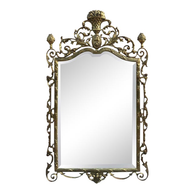 19th French Baroque Handmade Bronze Mirror With Reliefs For Sale