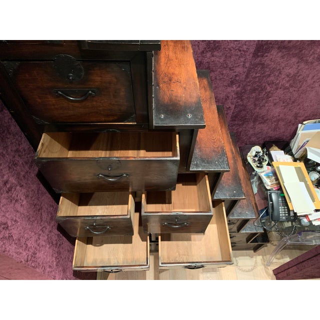 Early 20th Century Antique Japanese Step Tansu For Sale - Image 9 of 10