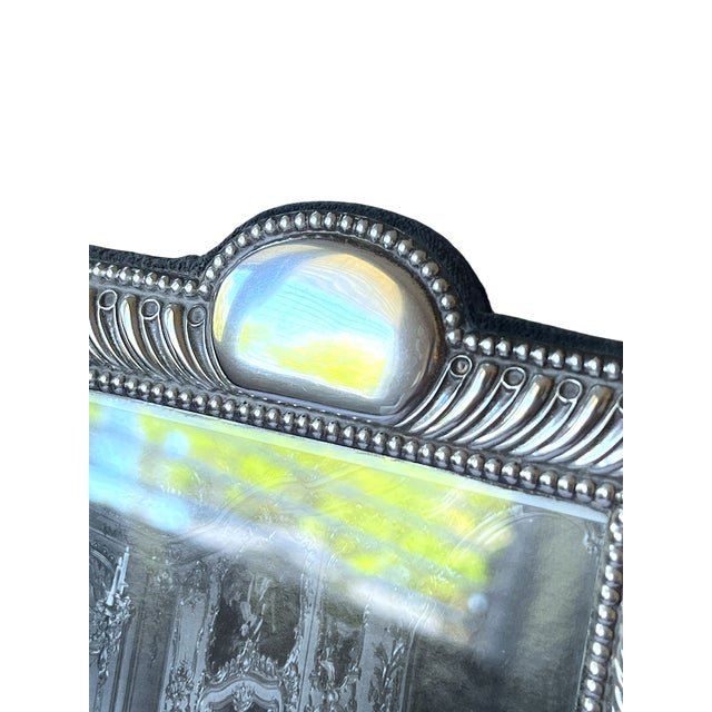Traditional New Hallmarked Italian Sterling Silver Beaded & Fluted Picture Frame – 4x6 – After Buccellati Ralph Lauren For Sale - Image 3 of 12