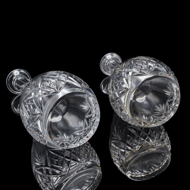 Transparent Pair of Vintage Spirit Decanters, English, Cut Glass, Liqueur Bottle, Port, Gin For Sale - Image 8 of 12