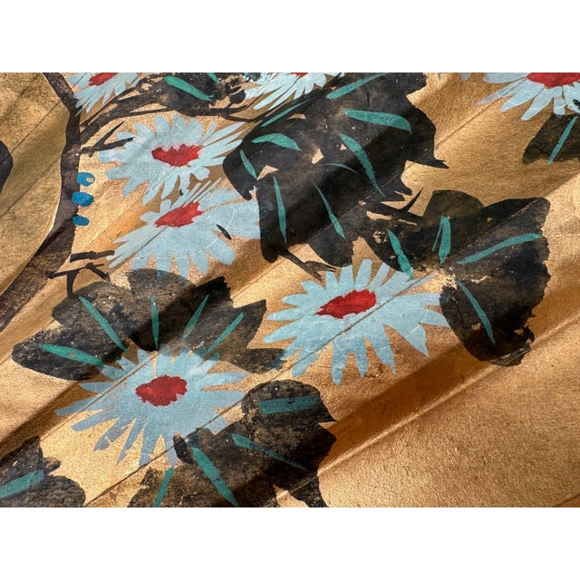 Mid Century Monumental Hand-Painted Fan For Sale - Image 11 of 18