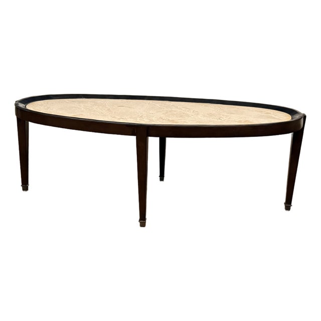 Maitland - Smith Oval Transitional Style Cocktail Table For Sale