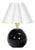 Regina Andrew Giorgio Black Glass Mini Lamp, Natural Brass with Linen Scalloped Shade For Sale