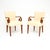 A beautiful and stylish pair of Art Deco walnut and leather armchairs. They were made in England, they date from the...