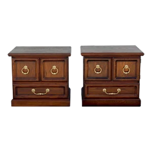 Pair of Late 20th Century Conant Ball Walnut Nightstands