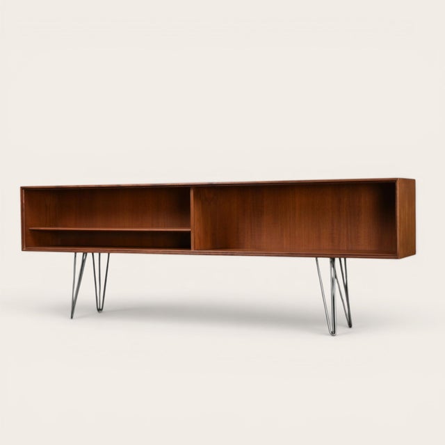 1950s Danish Modern Teak Display Console by Ib Kofod-Larsen Finished Back For Sale - Image 6 of 13