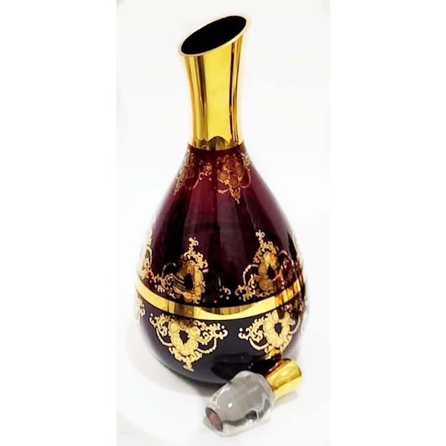 Traditional Venetian Glass Wine Decanter Set Signed Murano O'Brian - 7 PCS For Sale - Image 3 of 6