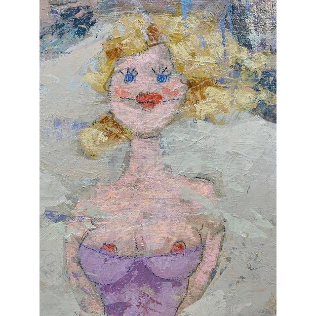 Contemporary Giampaolo Talani "Fish in Love" Oil on Board, Figurative Nude With Fish, Tuscan Coastal Art, Italian Master Contemporary Art For Sale - Image 3 of 9