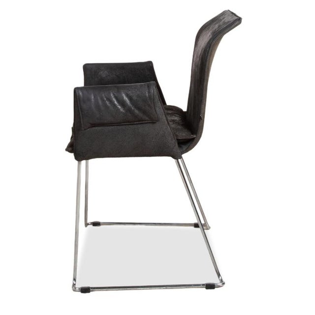 Mexico Chairs in Black Leather and Chrome from KFF For Sale - Image 14 of 16