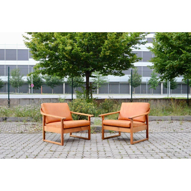 Mid-Century Modern Vintage Cognac Leather Lounge Chair, 1960s For Sale - Image 3 of 18