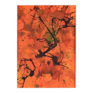 Orange Infusion - Watercolor and Ink on Paper by Dister For Sale