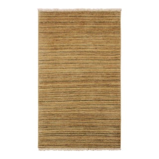 Boho Chic Gabbeh Beige/Green Wool Rug - 3'1'' X 4'11'' For Sale
