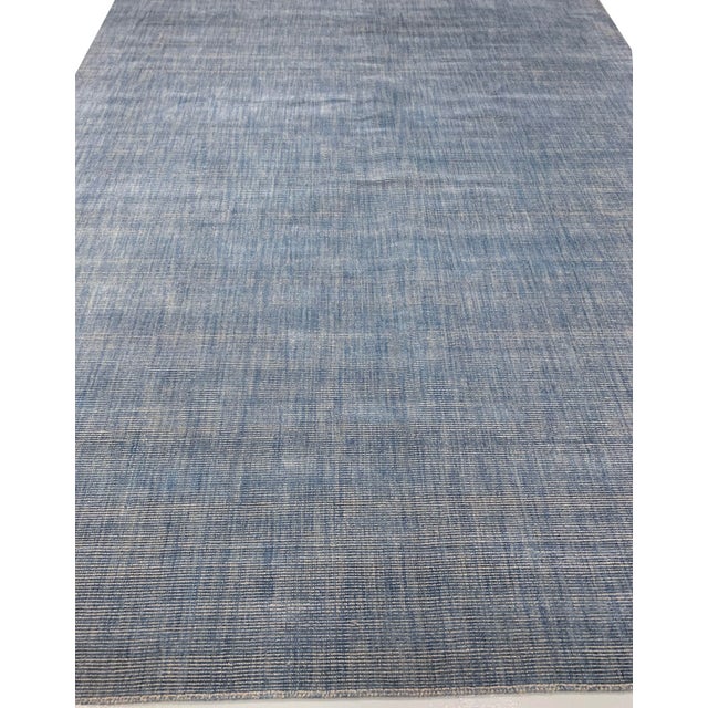 Simplicity Blue Contemporary Handwoven Rug 8' X 10' For Sale - Image 12 of 13