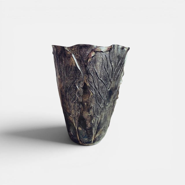 Mid-20th Century Silver-Plated Ceramic Vase from Vera Lucino, Italy For Sale - Image 6 of 6