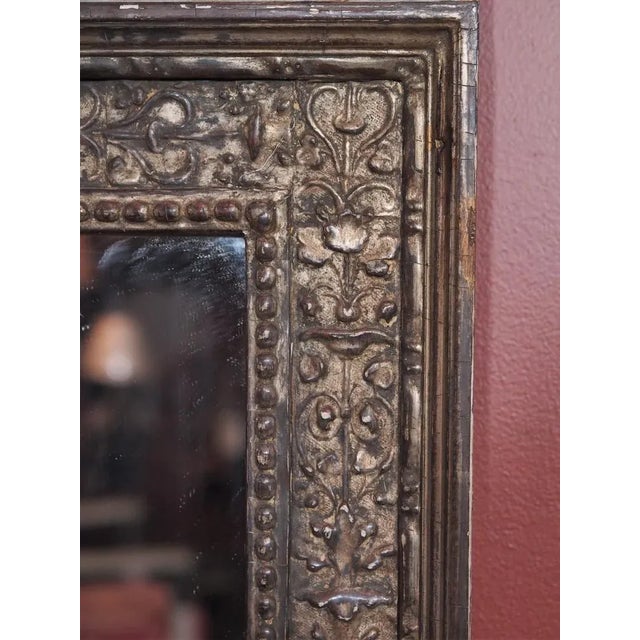 Wood Vintage Italian Silver Gilt Mirror For Sale - Image 7 of 8