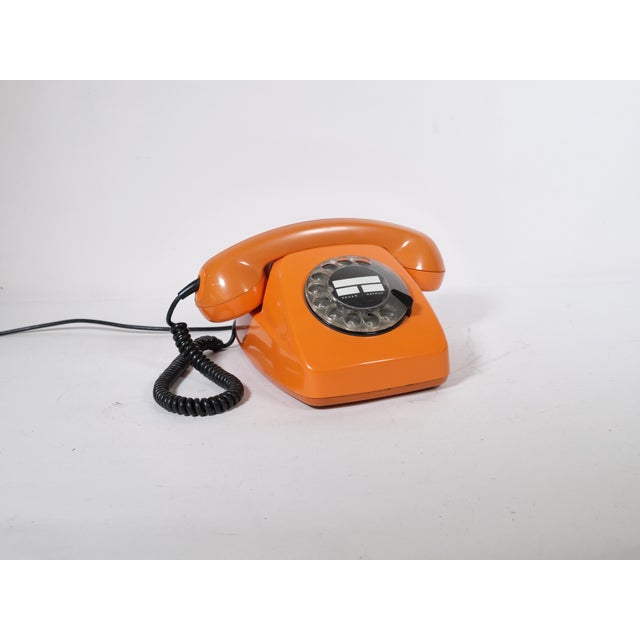 Space Age Rotary Dial Telephone Orange from Siemens, 1970s For Sale - Image 9 of 10