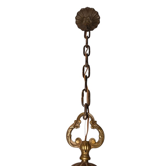 Bronze Late 20th Century Bronze and Cut Crystal Chandelier For Sale - Image 8 of 10
