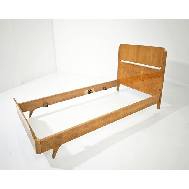 1950s Single Wooden Bed in the style of Ponti or La Permanente Cantù, Italy, 1950s For Sale - Image 5 of 18