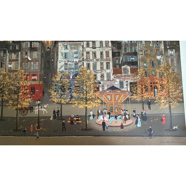 Vintage Paris Street Scene Offset Lithograph After Michel Delacroix For Sale - Image 4 of 12