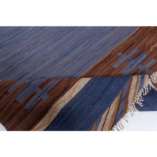 Doris Leslie Blau Vintage Swedish Flat Woven Rug by Johanna Bruns Vavskola For Sale In New York - Image 6 of 9