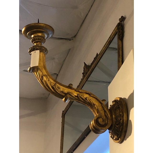 1890s Italian Hand Carved Wooden Candle Sconce For Sale - Image 11 of 12
