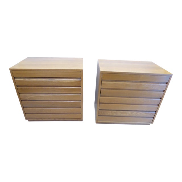 Vintage Modern Oak Bedside Chests - a Pair For Sale