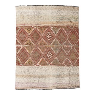 Decorative Turkish Vintage Kilim Rug - 4`6″ X 5`4″ For Sale