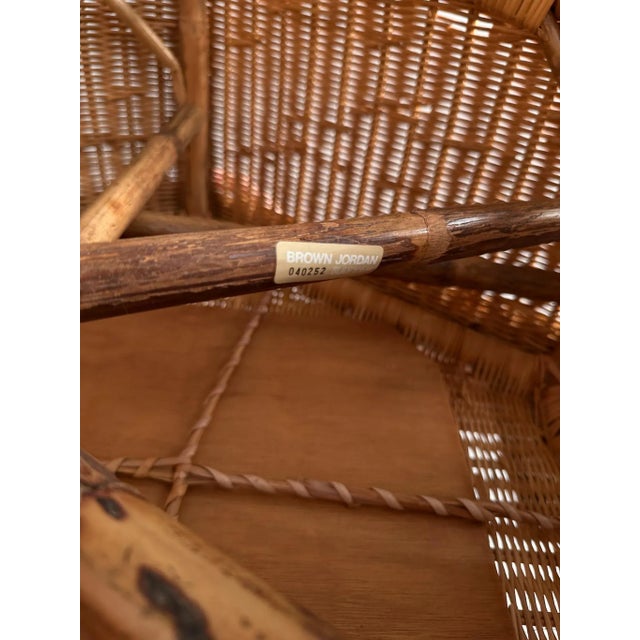 Vintage Coastal Brown Jordan Braided Rattan Hexagonal Coffee Table For Sale - Image 15 of 15