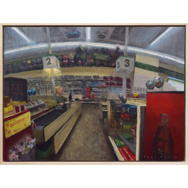 Realism Dollar Tree by Brad Davis | Oil on wood panel Interior of a dollar store with checkout counters. For Sale - Image 3 of 5