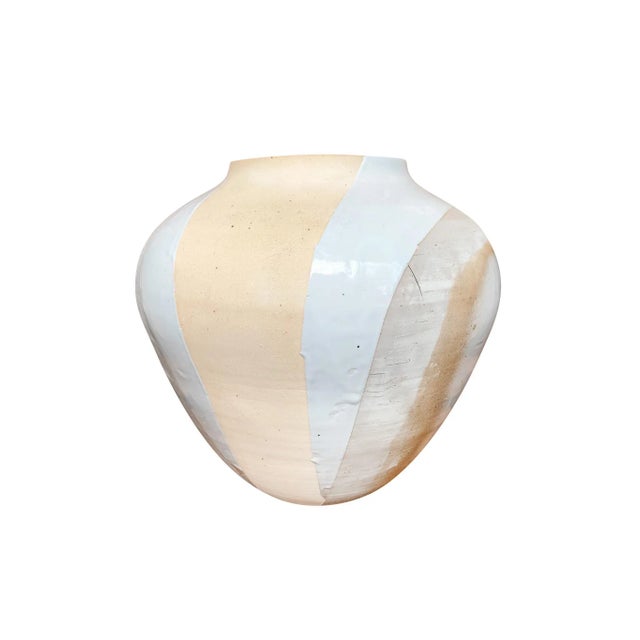 Peach Thom Lussier Colorblock Glaze Ceramic Vessel #3 For Sale - Image 8 of 8