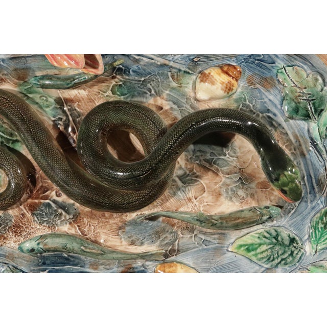 Late 19th Century French Majolica Palissy Dish, Longchamp For Sale - Image 13 of 14