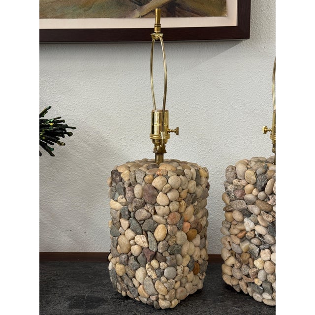 1990s Lovely River Rock Lamps - a Pair For Sale - Image 13 of 18