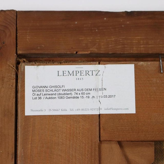 Moses Makes the Water Flow from the Rock, Oil on Canvas, Framed For Sale - Image 12 of 13