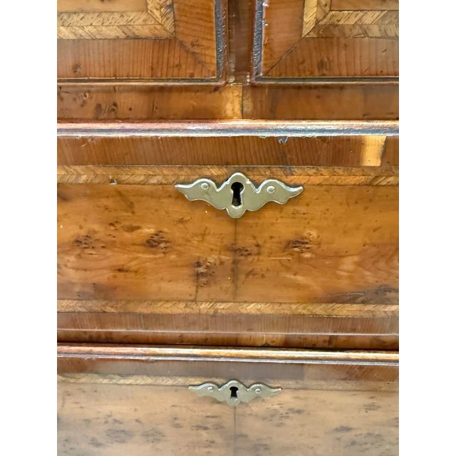 Wood English Mahogany Chest With Burl and Banding For Sale - Image 7 of 11