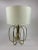 Late 20th Century Oversized Brass Sculptural Loop Table Lamp With Shade For Sale - Image 11 of 11