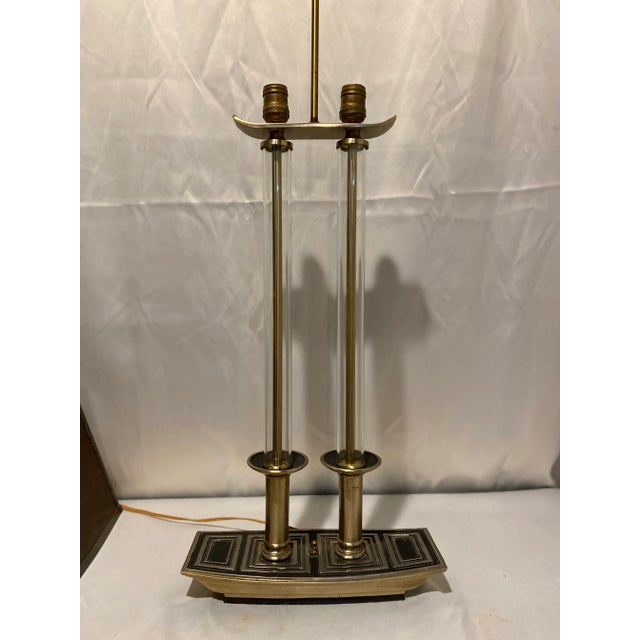 1950s 1950’s Asian Modern Lamp Chinoiserie Tall Mica Shade James Mont Attributed For Sale - Image 5 of 10