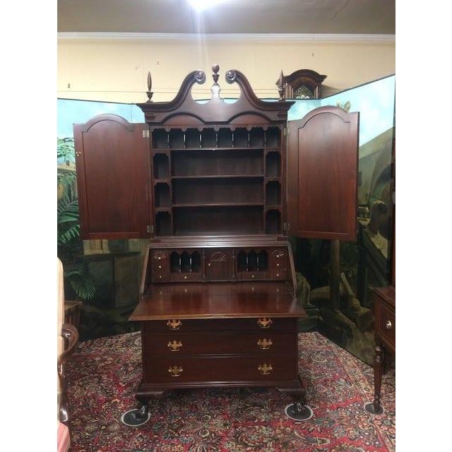 Vintage Secretary Desk, Blind Door Mahogany Secretary Desk For Sale - Image 4 of 17
