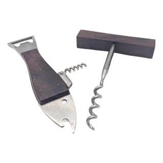 Mid 20th Centuries Bottle Corkscrew and Bottle Cap Opener, Set of 2 For Sale