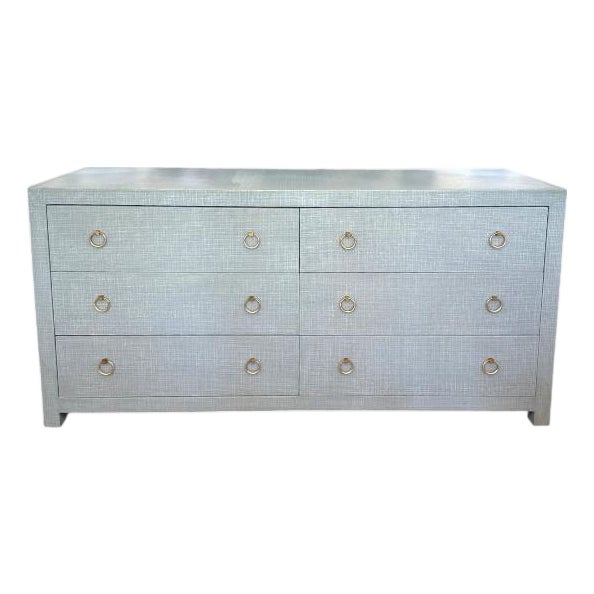 Serena & Lily Driftway 6 Drawer Hand Painted Linen Dresser For Sale
