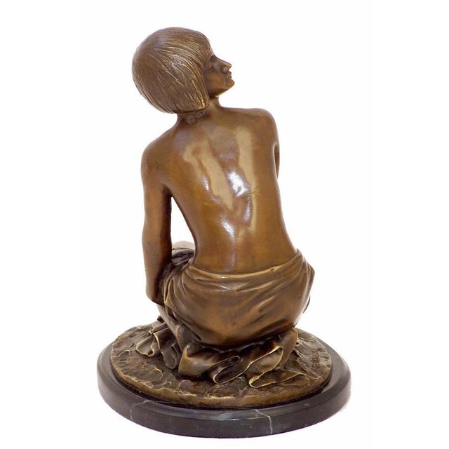 Art Deco Nude Sculpture, Patinated Bronze For Sale - Image 3 of 6