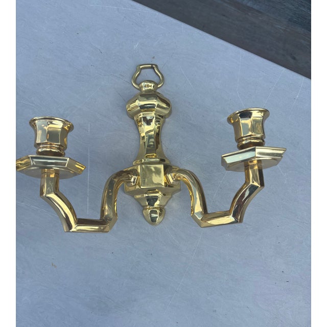 Art Deco Brass Sconces For Sale - Image 3 of 4