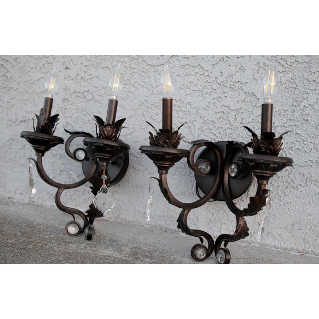 Acanthus Leaf Exterior 3-Arm Sconces - a Pair For Sale - Image 12 of 13