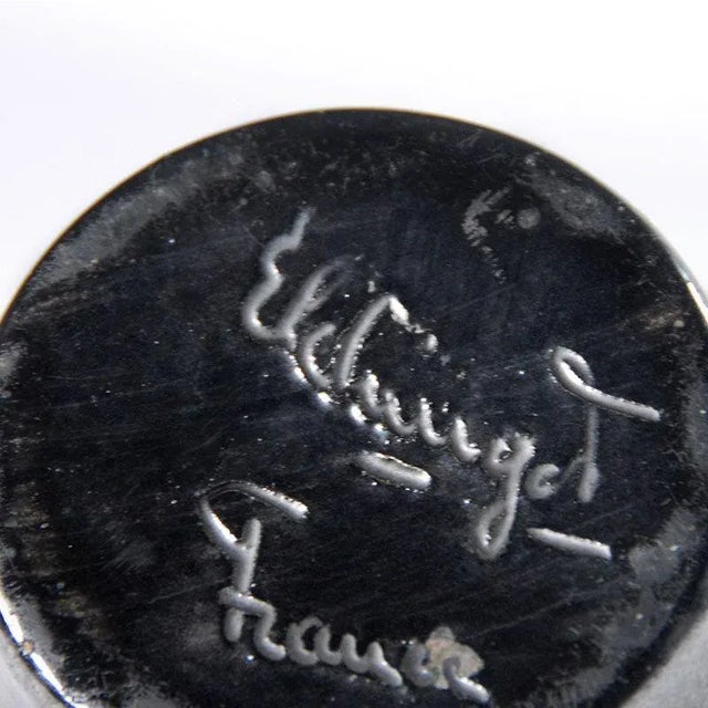 Black French Sculptural Vase from Elchinger, 1950s For Sale - Image 8 of 9