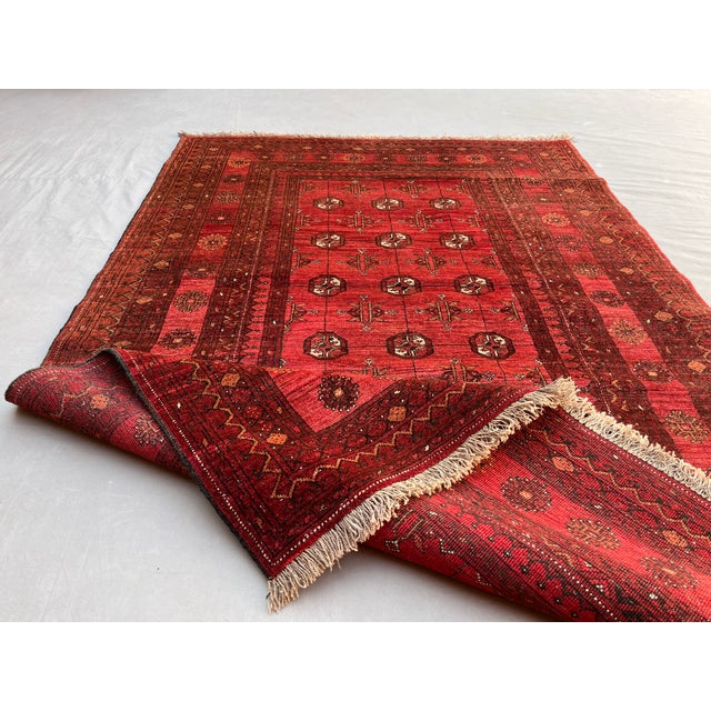 Vintage Afghan Ersari Turkmen Gul Rug, Rose Palette - 6'0" X 4'0" For Sale - Image 13 of 14
