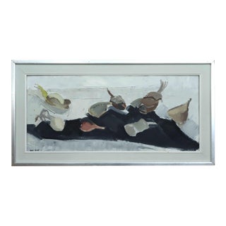 Mid-Century Modern 'Tabletop Forms' Swedish Original Still Life Oil Painting, Framed For Sale