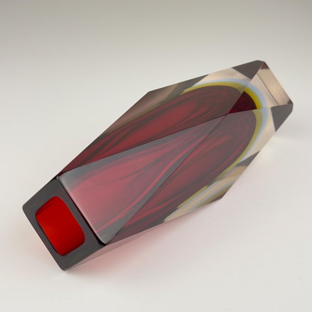 Red Sommerso Murano Glass Vase, 1970s For Sale - Image 15 of 18